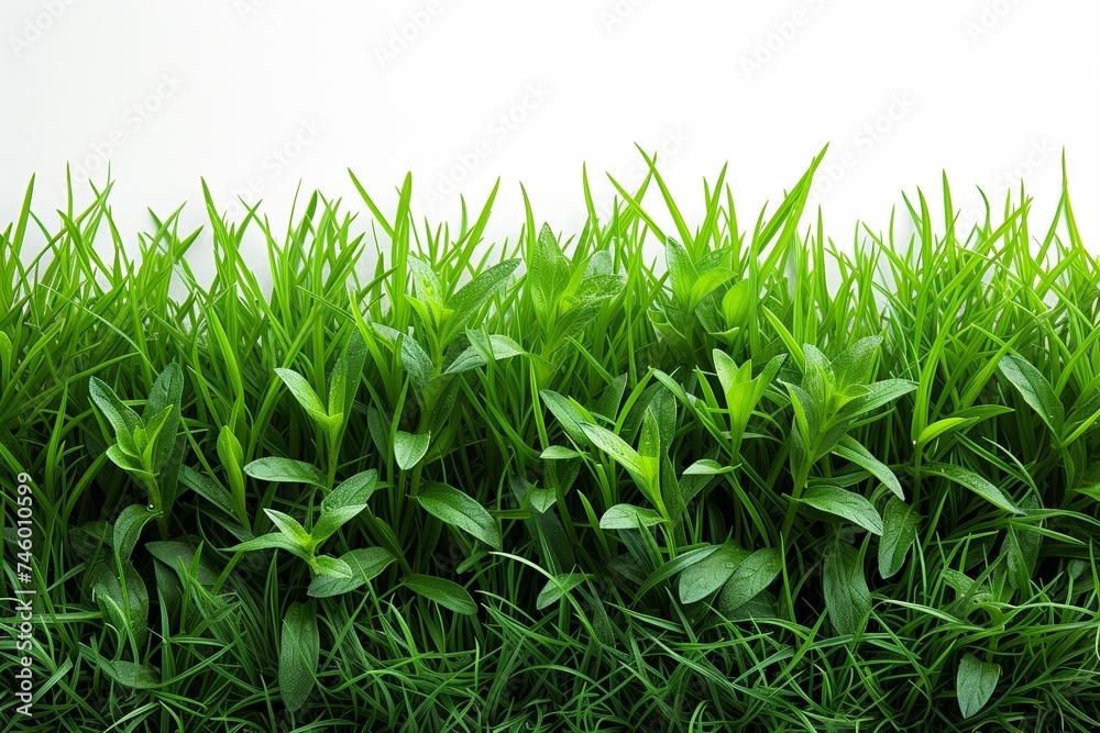 Obraz premium In the vibrant natural setting, verdant foliage flourishes, portraying the essence of spring's renewal and vitality.