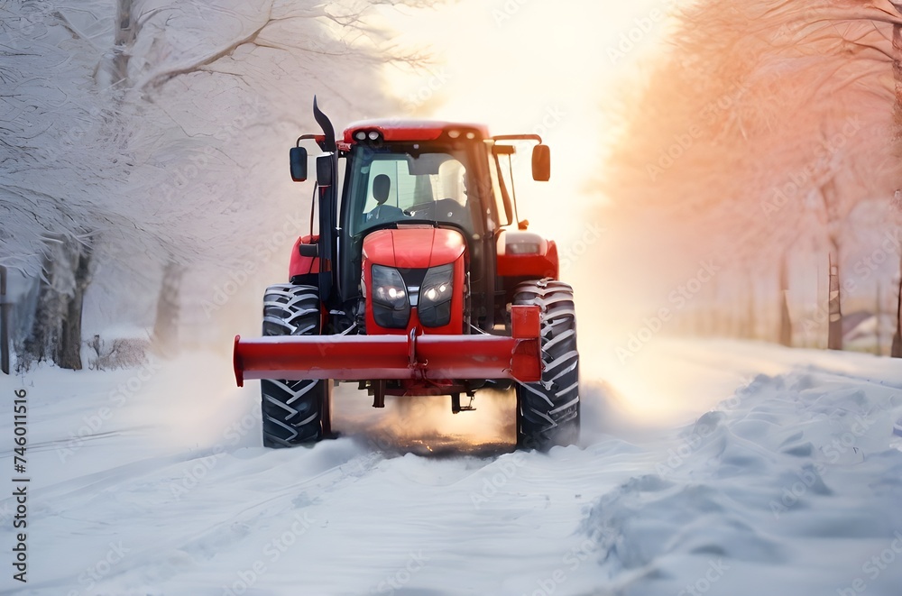 tractor in snow.generative ai tractor in snow.generative ai