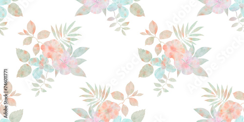 seamless pattern, delicate abstract flowers background for design of wallpaper, wrapping paper, cards © Sergei
