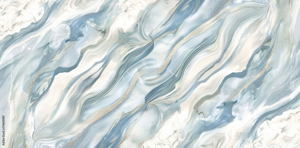 Blue and White Marble Texture Wallpaper