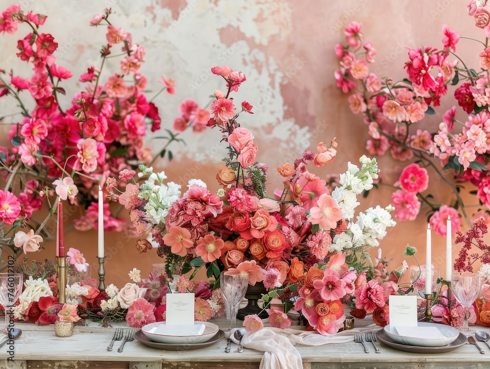 wedding table setting with flowers wedding table setting with flowers