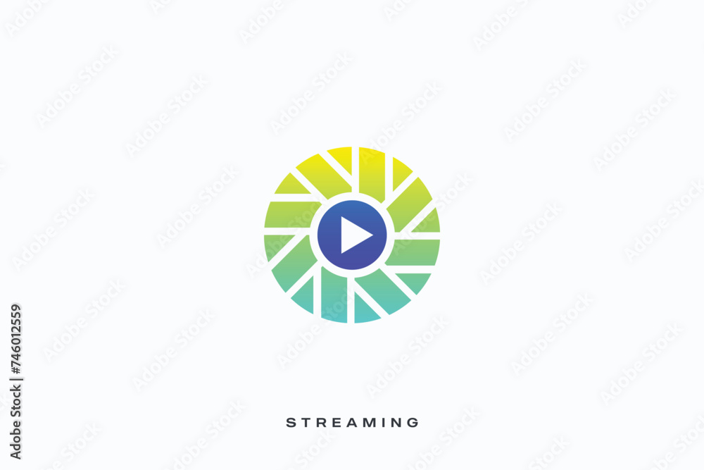 Play music podcast streaming vector logo Play music podcast streaming vector logo