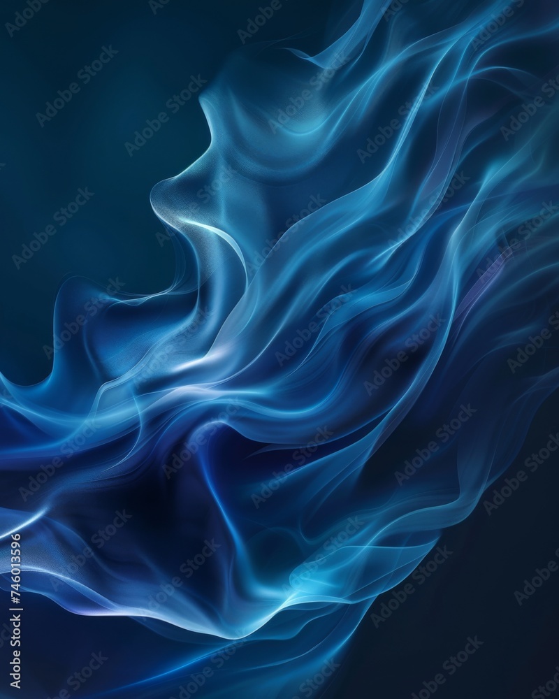 Obraz premium The darkness comes alive with motion, a crane shot highlighting the contrast of electric blue and turquoise against night's embrace