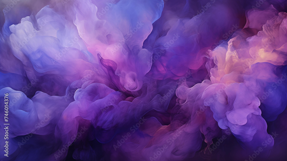Abstract Clouds in Purple, Gold, Blue, and Pink Hues