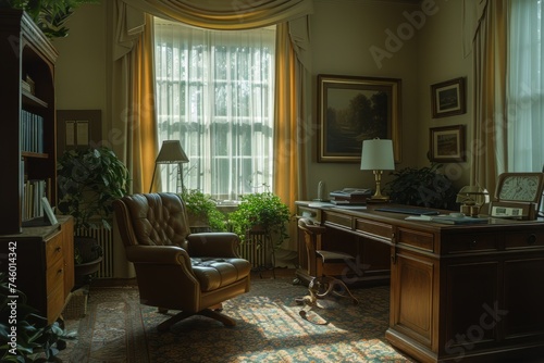Traditional Living Room With Large Window