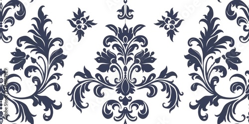 Symmetric Elegance  Minimalistic Tile Damask Pattern