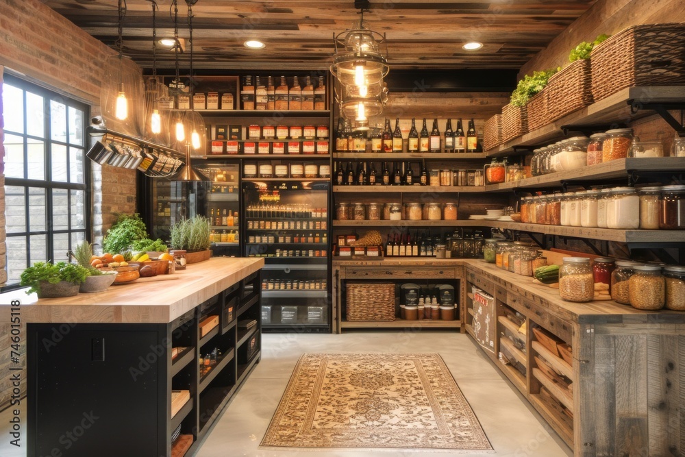 Well-Stocked Pantry in Urban Chic Kitchen