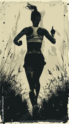Silluette of a woman running