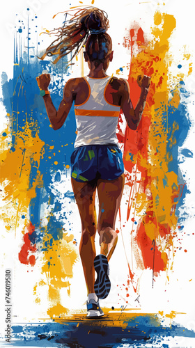 keywords for silluette of a woman running

