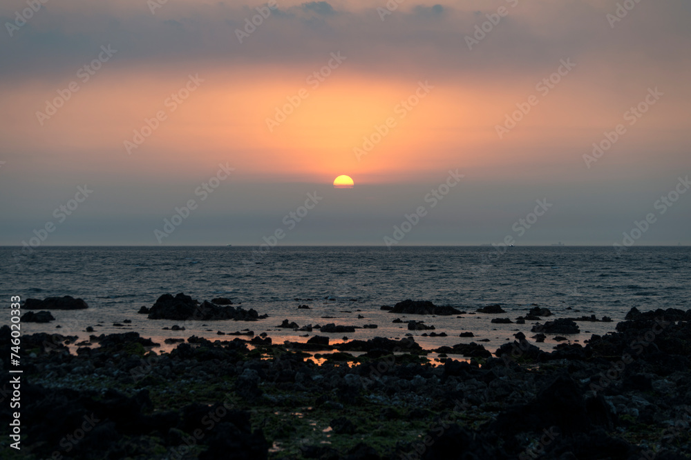 View of the sunset at the seaside