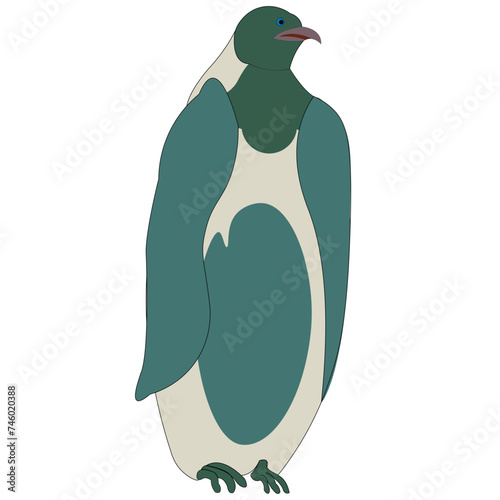 Adult penguin. The bird stands slenderly on its two legs, pressing its wings to its streamlined body. photo