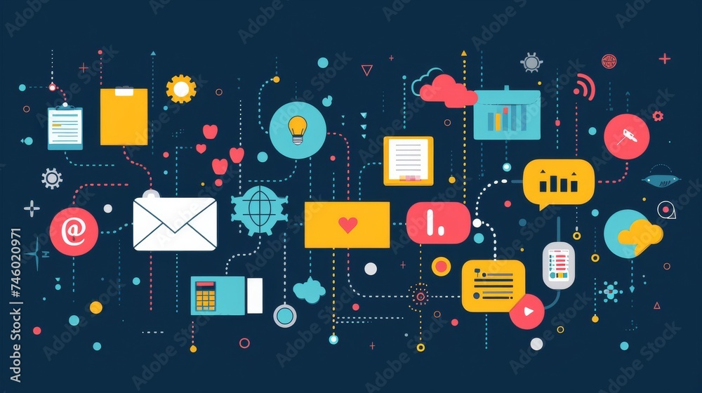 An infographic style illustration that highlights the key principles of consistent Customer Relationship Management. An infographic style illustration that highlights the key principles of consistent Customer Relationship Management.
