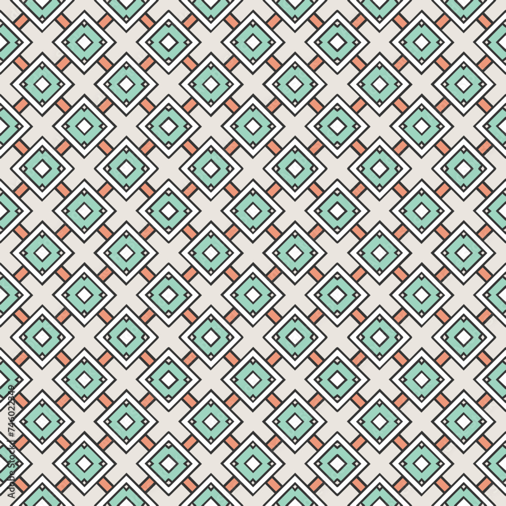 Multi color seamless abstract pattern. Background and backdrop. Multi Colored. Colorful ornamental design. Colored mosaic ornaments. Vector graphic illustration. EPS10. Not AI.