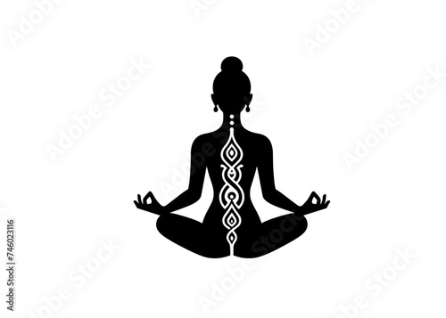 Woman Yogo Logo, Floral Style. 