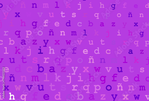 Light purple vector pattern with ABC symbols.