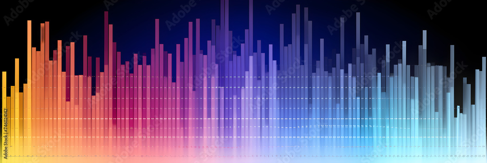 Colorful Visualization of High Frequency Hertz Sound Spectrum with Intensity Bars