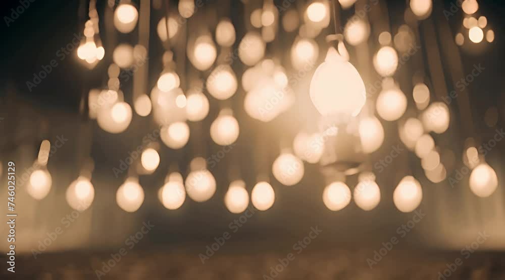 Light bulbs hanging with blurred background video Light bulbs hanging with blurred background video