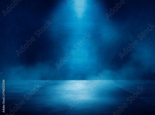 Empty blue room with light for display