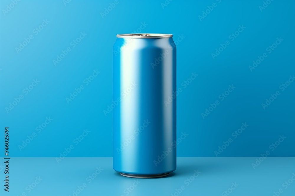 a blue can on a blue surface a blue can on a blue surface
