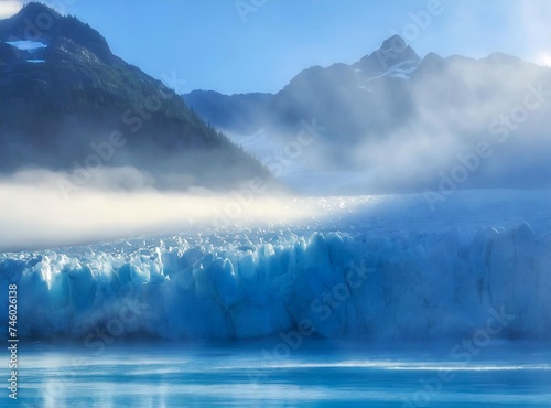 Glacier and snowy mountains. Frozen landscape. © D'Arcangelo Stock