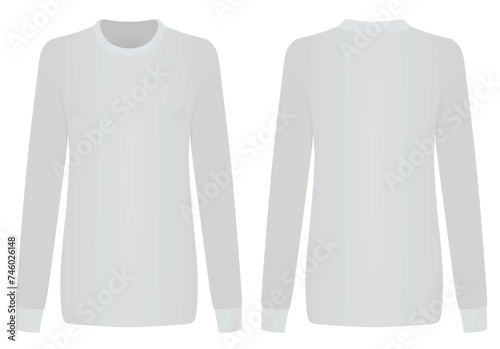 Women grey long sleeve t shirt. vector illustration