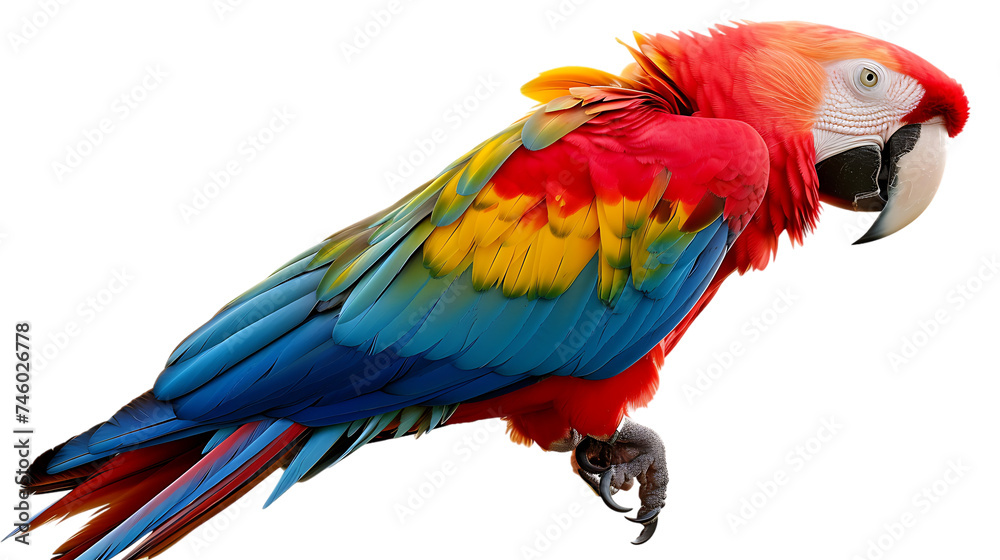 Fototapeta premium A colorful parrot isolated on transparent background 