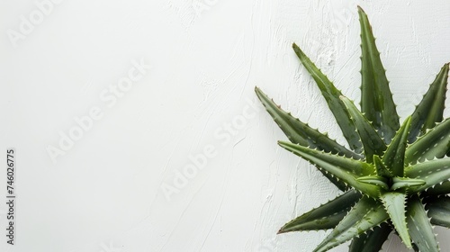 Our captivating image features an isolated aloe vera plant on a white background, symbolizing the purity and healing properties of this medicinal succulent. Perfect for promoting health and skincare