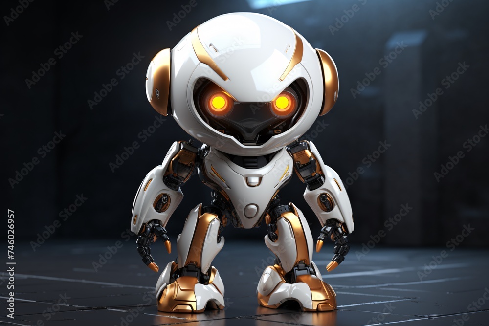 a white and gold robot a white and gold robot