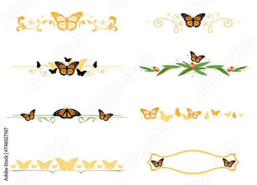 A set of monarch butterfly dividers 