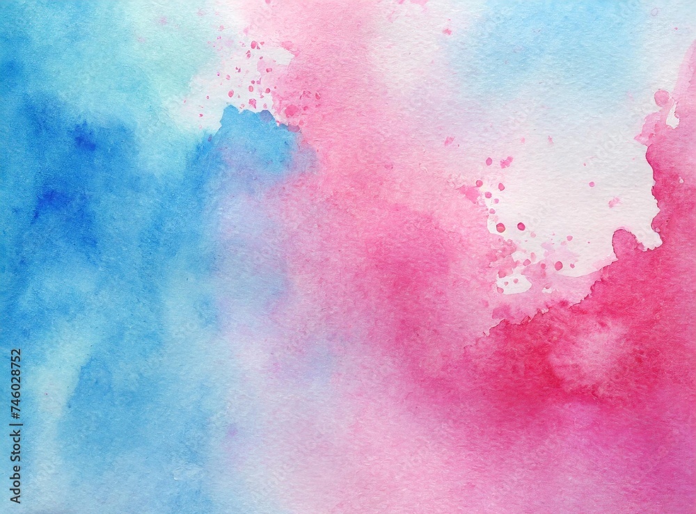 Pink and light blue watercolor paint design