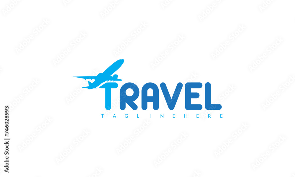 Typography  travel logo design template