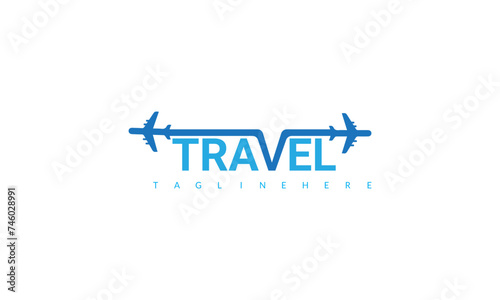 Typography  travel logo design template