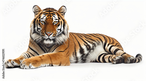 Beautiful tiger isolated on white background