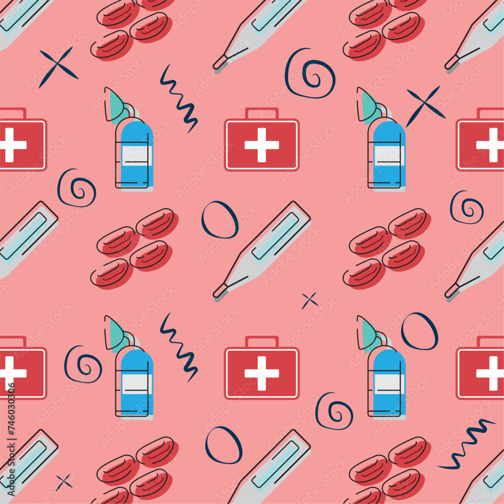 Medical icon Pattern background Vector
