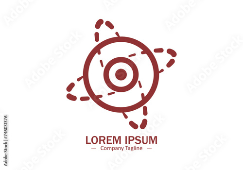Red Galaxy planet logo icon symbol for astronomy logo design silhouette on white background