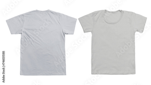 Blank gray t-shirt mockup compose isolated on empty background, grey tshirt mock-up concept for design