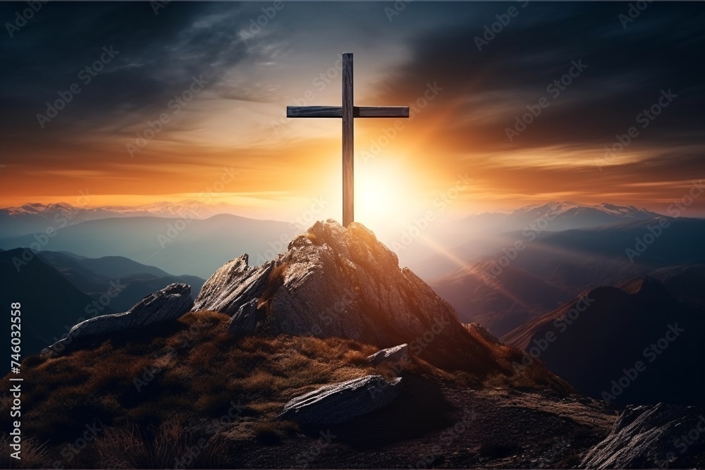 a cross on a mountain a cross on a mountain