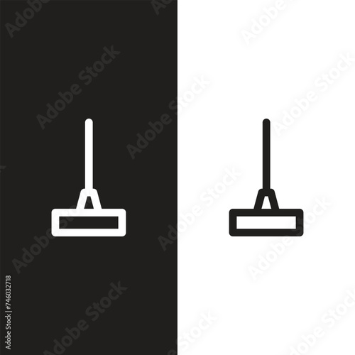 Dustpan icon with outline and glyph style. dustpan line icon in white and black colors. dustpan flat vector icon	