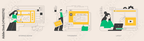 UI design abstract concept vector illustrations.