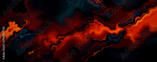 Colorful red marble ink paper textures on dark background. Chaotic abstract organic design. Bath bomb waves.