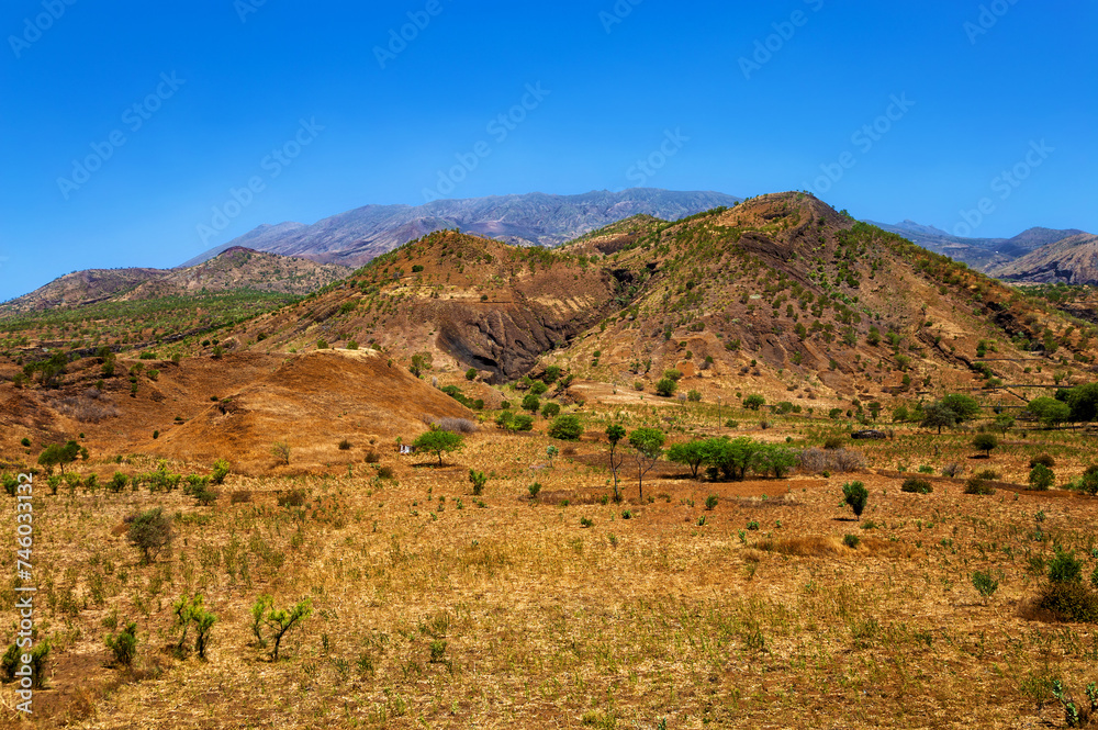 Obraz premium Landscape on Island Fogo, Island of Fire, Cape Verde, Cabo Verde, Africa.