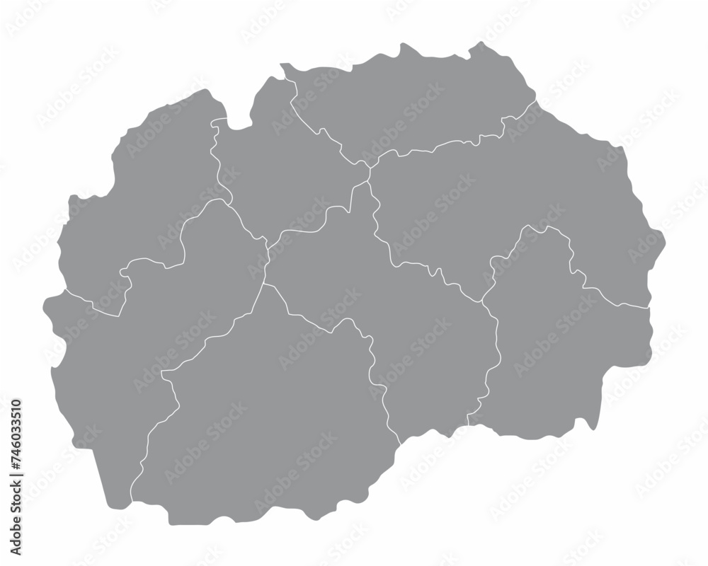 North Macedonia regions map North Macedonia regions map