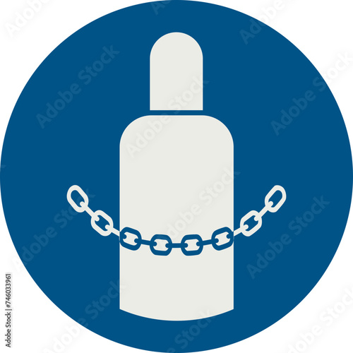 OBLIGATION SIGN PICTOGRAM, SECURE GAS CYLINDERS ISO 7010 – M046, SVG