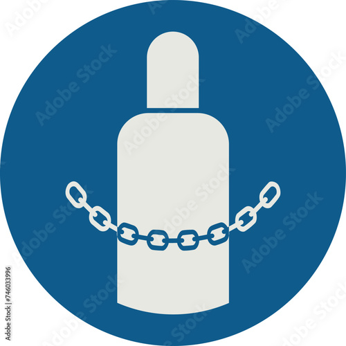OBLIGATION SIGN PICTOGRAM, SECURE GAS CYLINDERS ISO 7010 – M046, VECTOR
