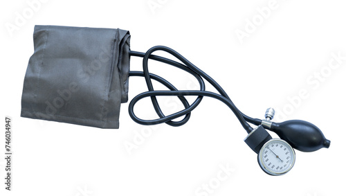 Professional arm blood pressure monitor on isolated background.