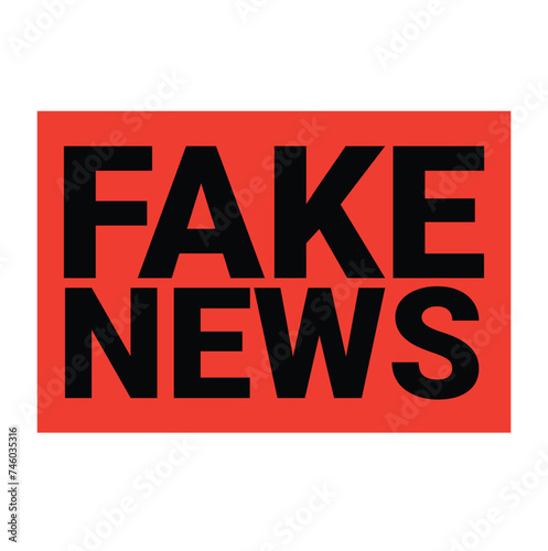 Fake News orange banner design. Vector Illustration. 