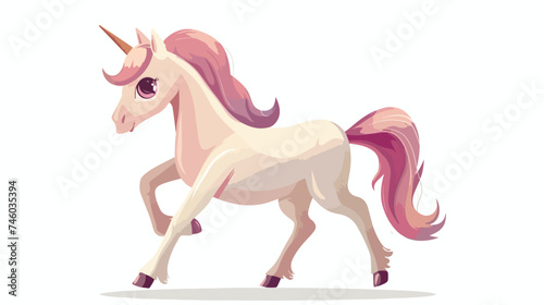 Cute unicorn design isolated on white background vec