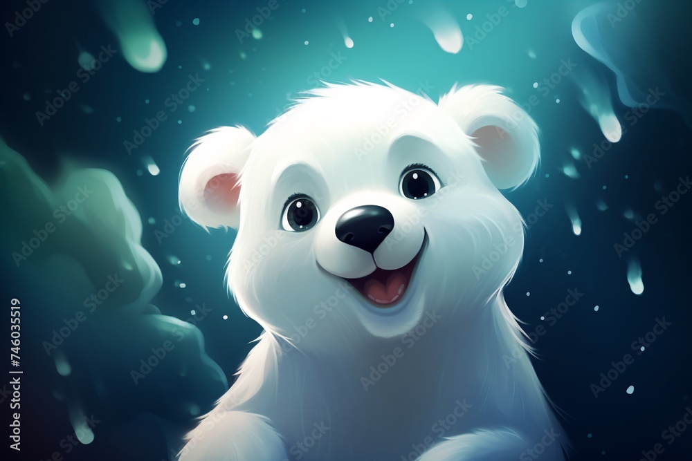 a cartoon of a white bear a cartoon of a white bear