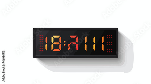 Digital clock time on white background isolated on w