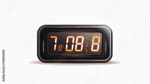 Digital clock time on white background isolated on w